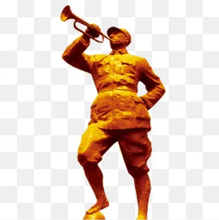 喜迎十九大吹号角雕塑,免抠元素