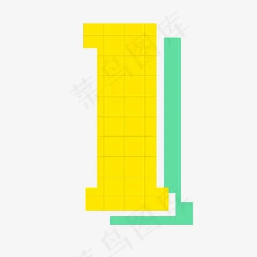 孟菲斯卡通月份数字1(2001*2001px)ai矢量模版下载