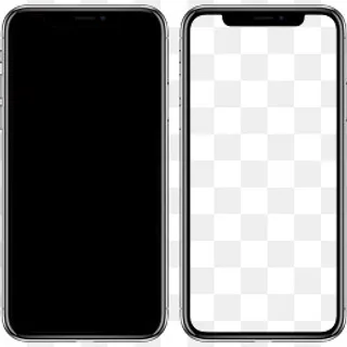 黑色的手绘苹果手机,免抠元素