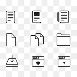 生活中简单简笔线条图标,免抠元素