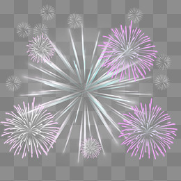 烟花爆竹彩色礼花元素,免抠元素