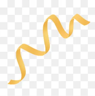 金色卷绕缠绕可爱彩带,免抠元素