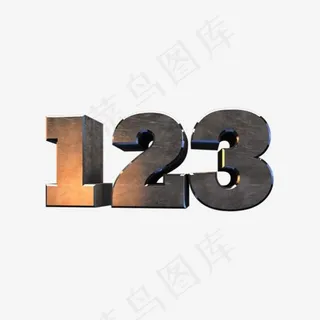 卡通手绘黑色的数字123