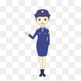 手绘女性警察形象,免抠元素(2000*2000px)psd模版下载