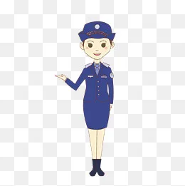 手绘女性警察形象,免抠元素(2000*2000px)psd模版下载