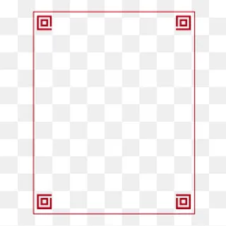 红色中国风简约边框设计素材,免抠元素