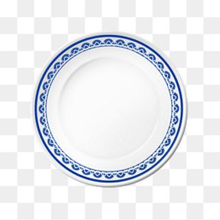 盘子实物白色瓷盘食物盘青花瓷系