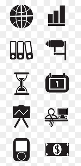 商业文件夹统计图等图标素材,免抠元素