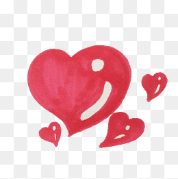 情人节粉色爱心手绘素材,免抠元素