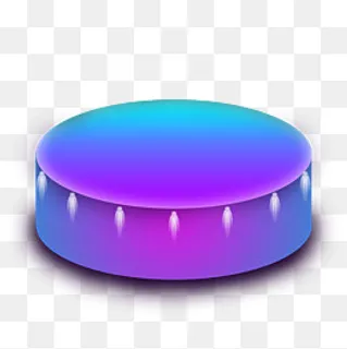 圆柱形的蓝紫色舞台灯,免抠元素