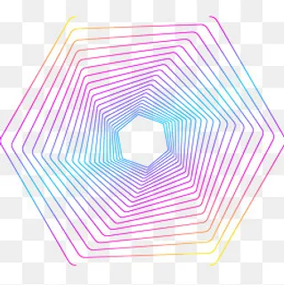 抽象创意彩色渐变线条图案元素,免抠元素