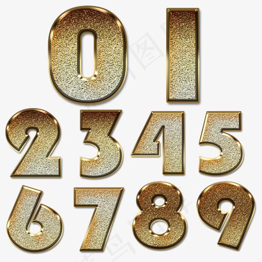 菜鸟图库金色数字