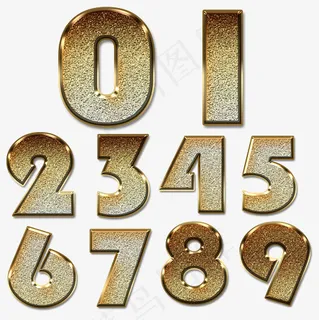 菜鸟图库金色数字