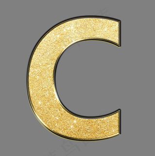 创意黑金金沙PSD字母C