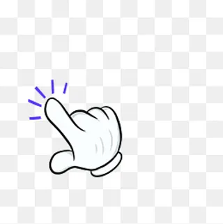 手绘卡通点击按钮的手,免抠元素