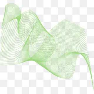 唯美绿色曲线图案元素,免抠元素