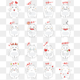 可爱小肥猫系列表情包(2000*2000px)ai矢量模版下载