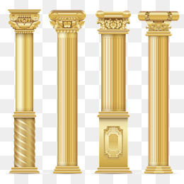 一个矢量金色柱子,免抠元素