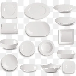 矢量白色盘子下载,免抠元素