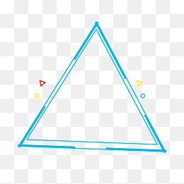 手绘蓝色三角形边框,免抠元素