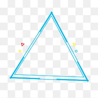 手绘蓝色三角形边框,免抠元素