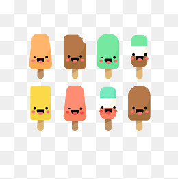 矢量EMOJI卡通夏日冰棒表情包(2500*2500px)ai矢量模版下载