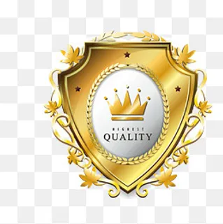 黄灰色质量盾牌徽章,免抠元素