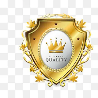 黄灰色质量盾牌徽章,免抠元素