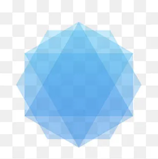 蓝色六边形叠加矢量素材,免抠元素