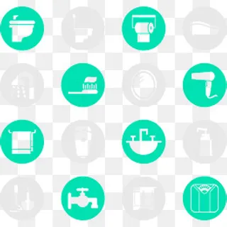 简约圆形卫浴用品图标,免抠元素