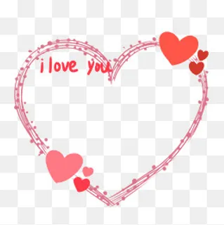 爱情红色的桃心装饰,免抠元素