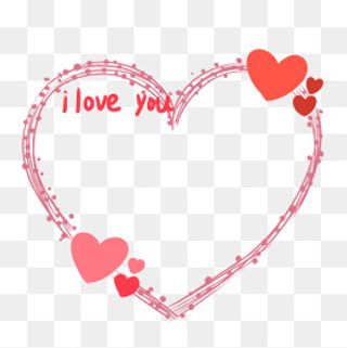 爱情红色的桃心装饰,免抠元素