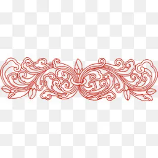 线条全新中式花纹,免抠元素