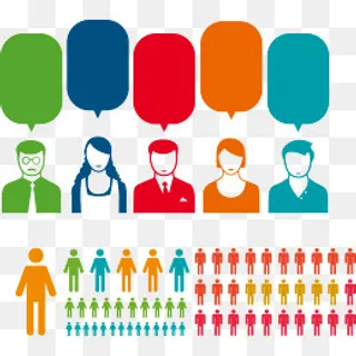 矢量手绘人物数据PPT