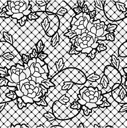 黑色矢量蕾丝镂空花边