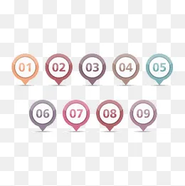 彩色数字标签,免抠元素(1500*1500px)psd模版下载