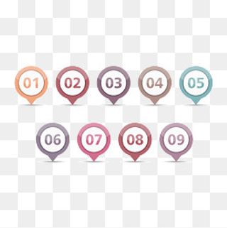 彩色数字标签,免抠元素
