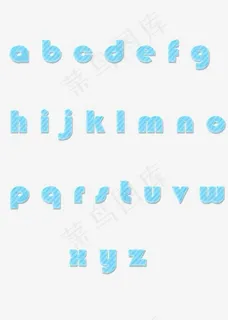 菜鸟图库蓝色清凉玻璃英文字母