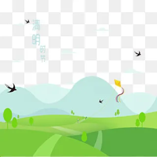 清明时节燕子风筝踏青,免抠元素