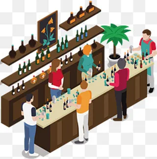 一个矢量酒吧吧台