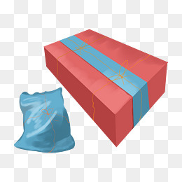 手绘年货大礼包插画