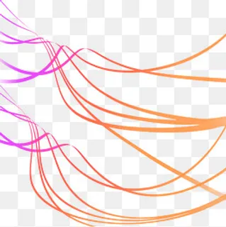 彩色不规则曲线背景装饰图案免抠