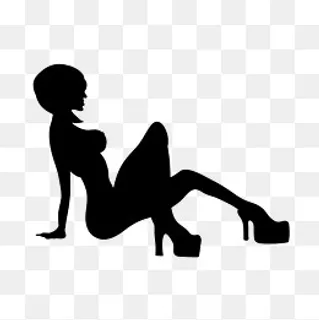 美女曲线剪影,免抠元素