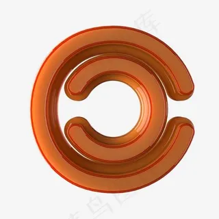 3D创意英文字母玉石效果O