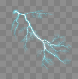 蓝色闪电光束元素,免抠元素