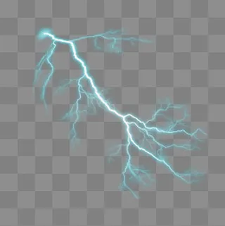 蓝色闪电光束元素,免抠元素