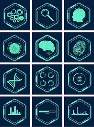 绿色高科技人工智能图标,免抠元素