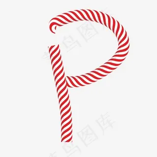 红色英文P字体设计