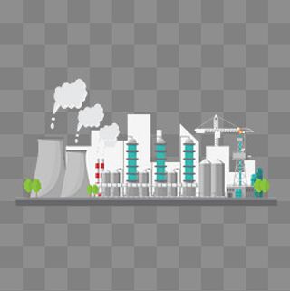卡通大型化工工程免抠素材,免抠元素