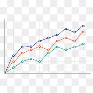 彩色折线数据,免抠元素